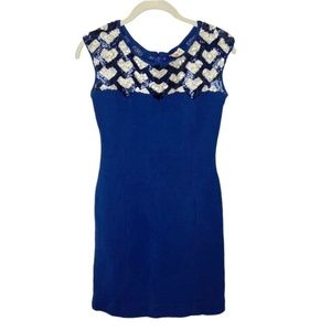 Vintage Ilsa Engel Boutiques New York Wool Dress Sequins 1960s